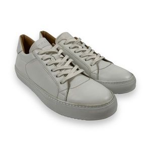 Crosty White Leather Lace Up Sneakers - image 1